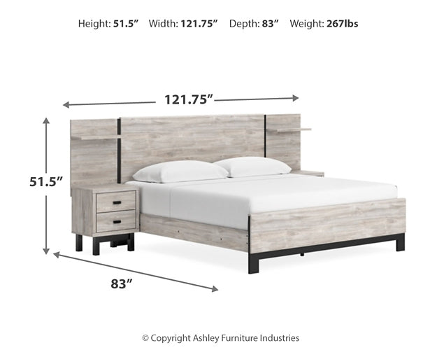 Vessalli King Panel Bed with Mirrored Dresser Signature Design by Ashley®