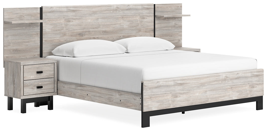 Vessalli King Panel Bed with Mirrored Dresser Signature Design by Ashley®