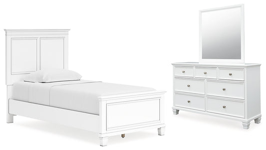 Fortman Twin Panel Bed with Mirrored Dresser Signature Design by Ashley®