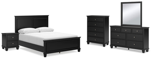 Lanolee Queen Panel Bed with Mirrored Dresser, Chest and Nightstand Signature Design by Ashley®