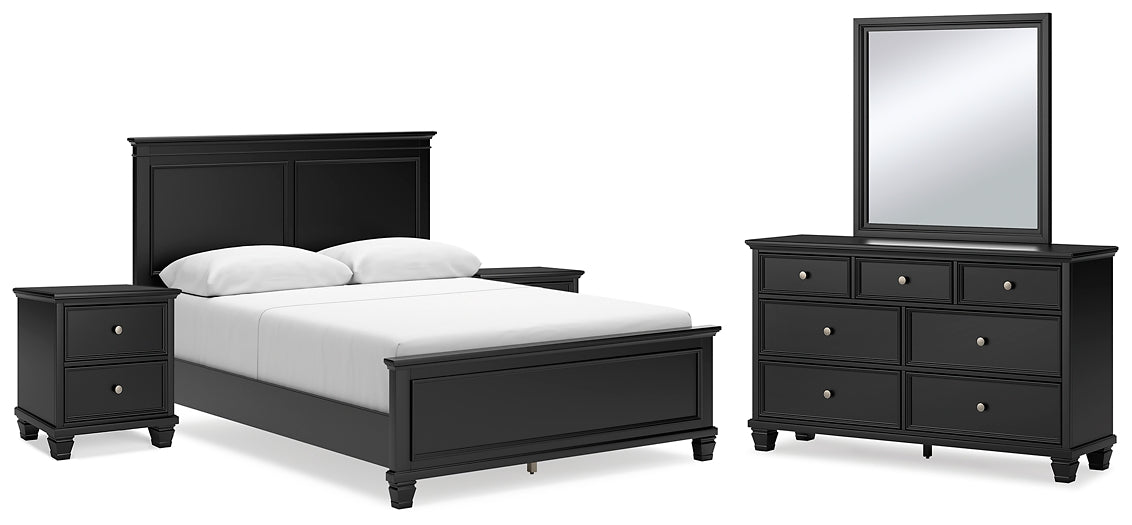 Lanolee Queen Panel Bed with Mirrored Dresser and 2 Nightstands Signature Design by Ashley®