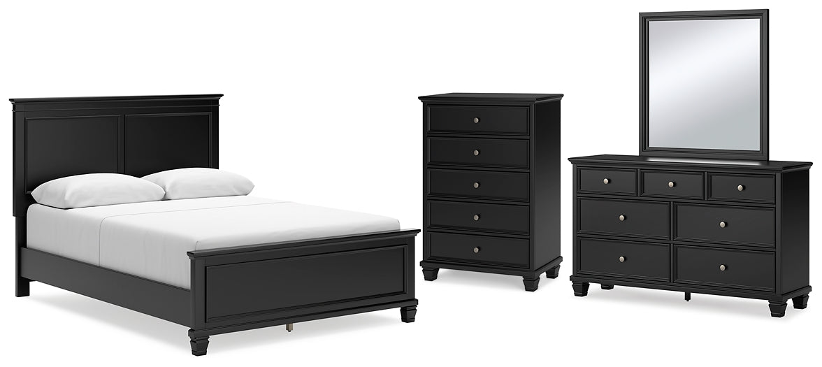 Lanolee Queen Panel Bed with Mirrored Dresser and Chest Signature Design by Ashley®