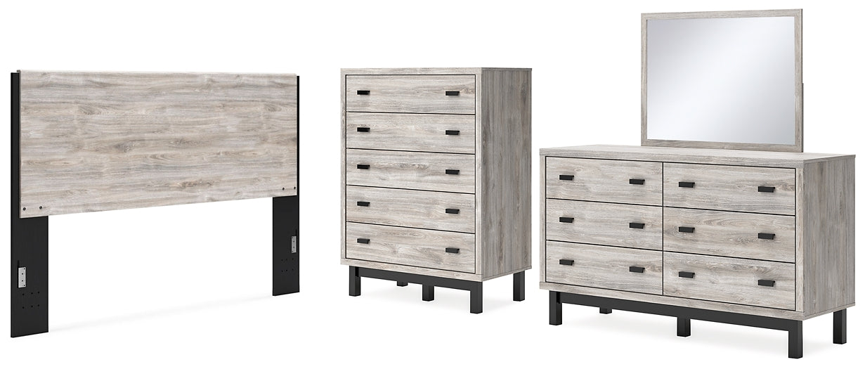 Vessalli King Panel Headboard with Mirrored Dresser and Chest Signature Design by Ashley®