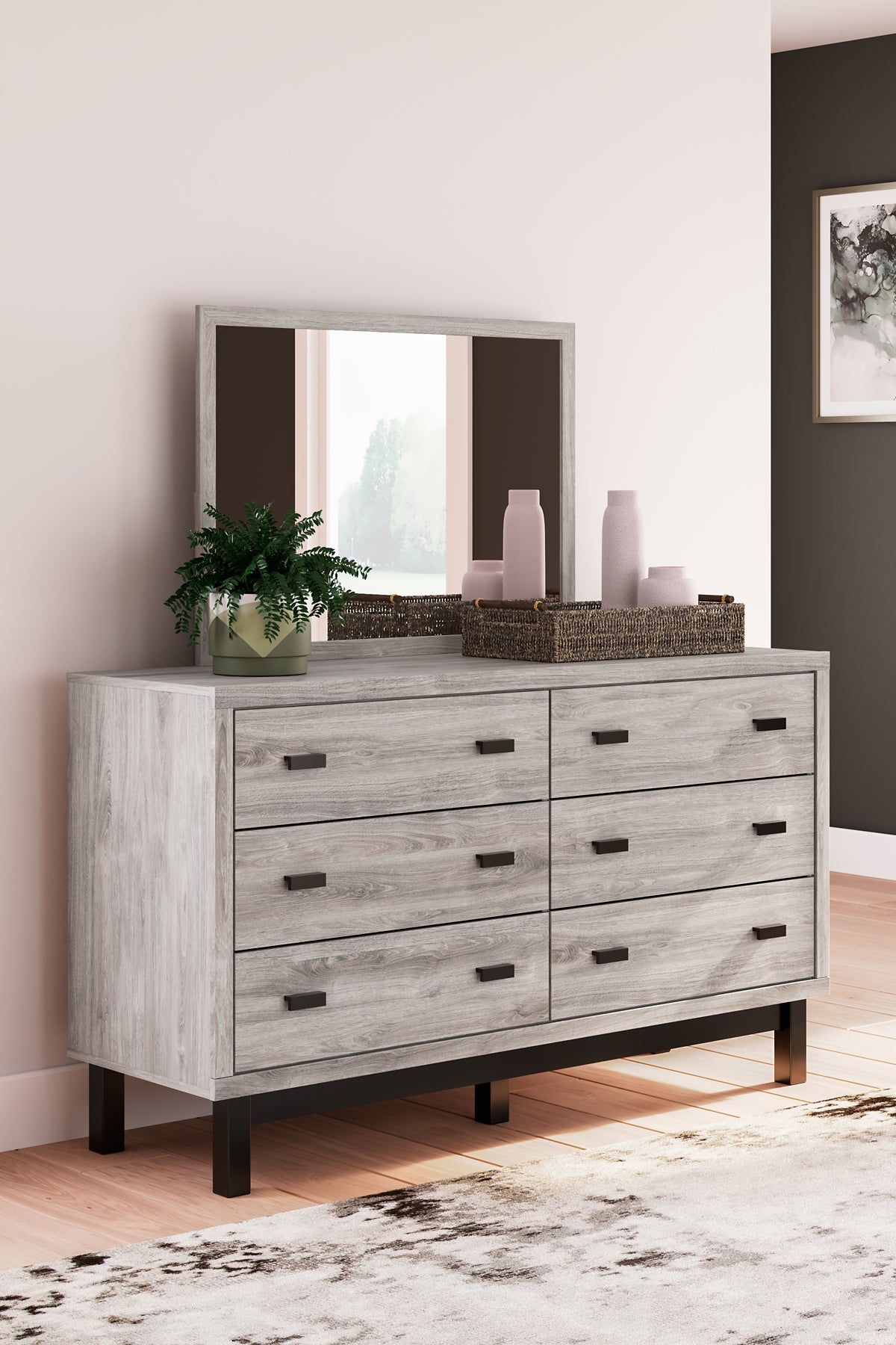 Vessalli King Panel Headboard with Mirrored Dresser and Chest Signature Design by Ashley®