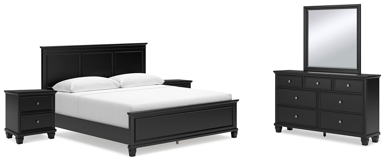 Lanolee King Panel Bed with Mirrored Dresser and 2 Nightstands Signature Design by Ashley®