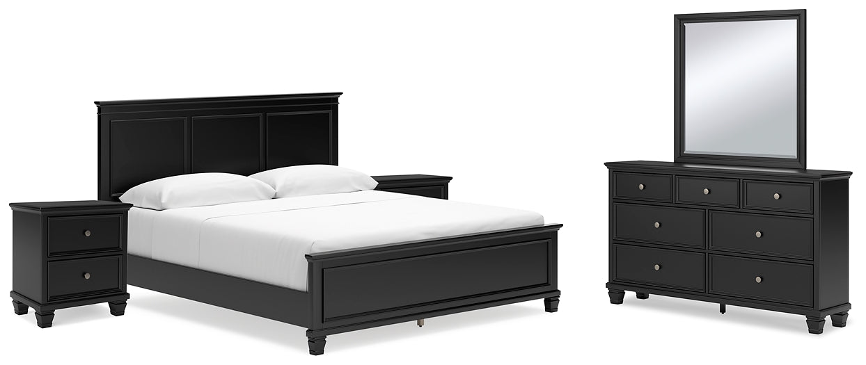 Lanolee California King Panel Bed with Mirrored Dresser and 2 Nightstands Signature Design by Ashley®