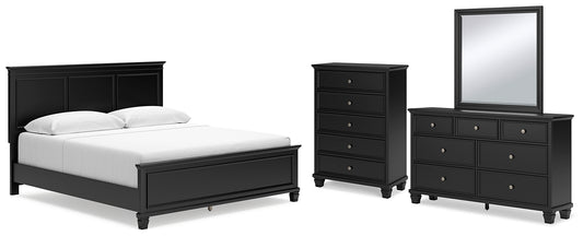 Lanolee King Panel Bed with Mirrored Dresser and Chest Signature Design by Ashley®