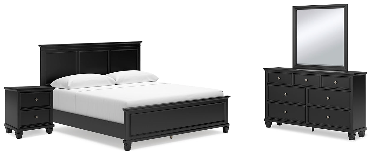 Lanolee King Panel Bed with Mirrored Dresser and Nightstand Signature Design by Ashley®