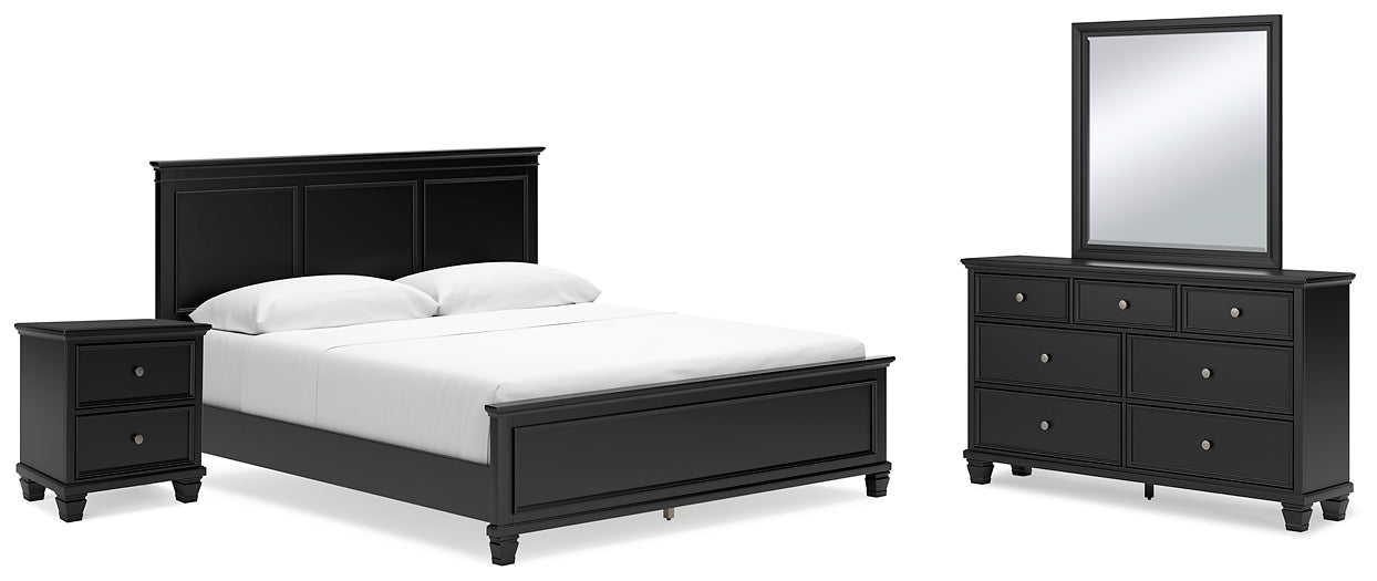 Lanolee California King Panel Bed with Mirrored Dresser and Nightstand Signature Design by Ashley®