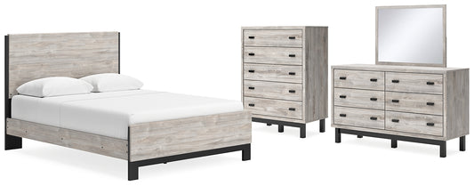 Vessalli Queen Panel Bed with Mirrored Dresser and Chest Signature Design by Ashley®