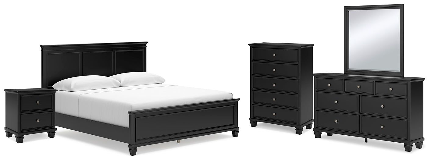 Lanolee King Panel Bed with Mirrored Dresser, Chest and Nightstand Signature Design by Ashley®