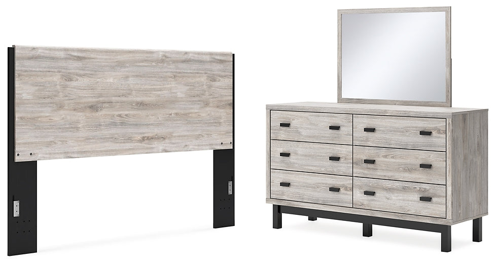 Vessalli King Panel Headboard with Mirrored Dresser Signature Design by Ashley®