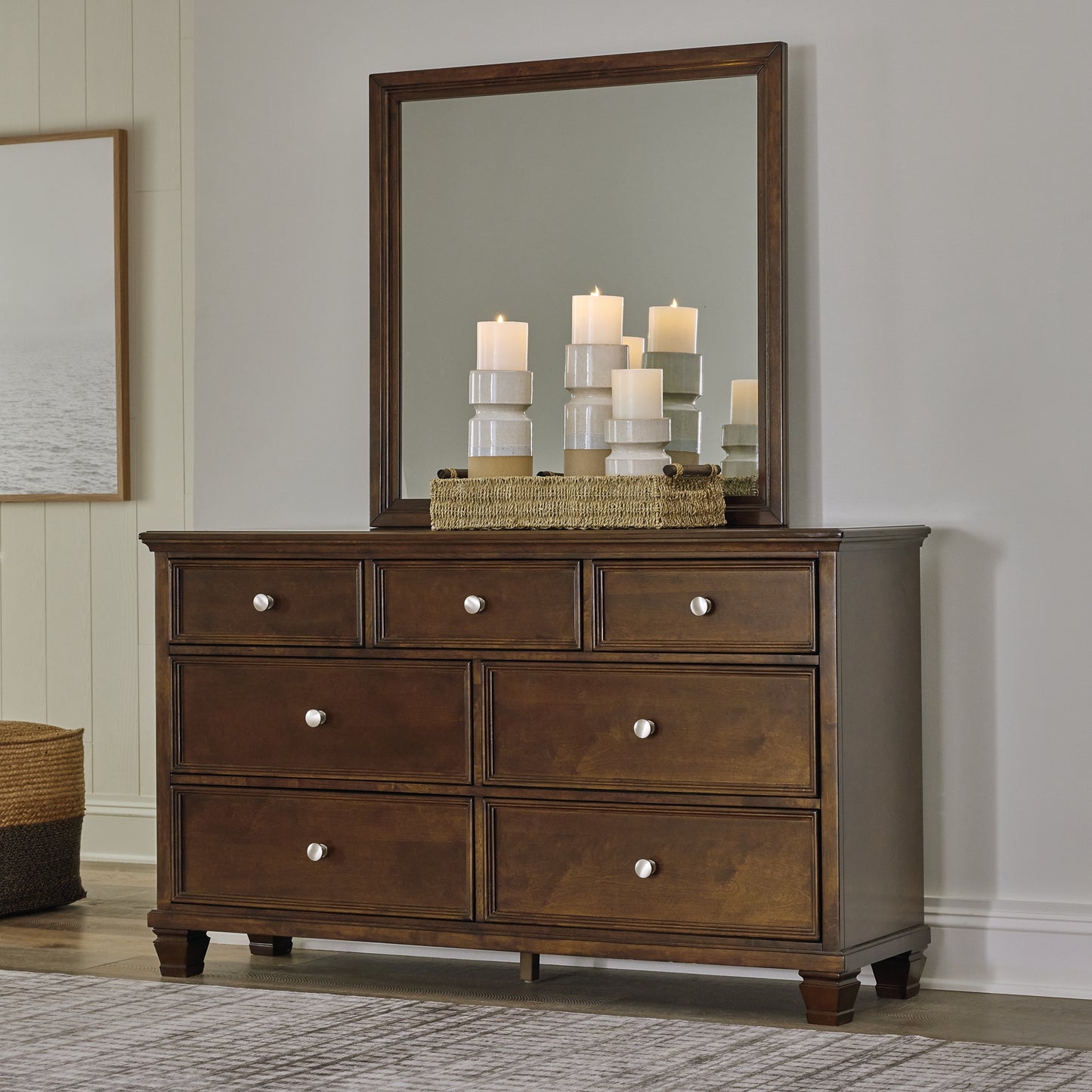 Danabrin California King Panel Bed with Mirrored Dresser and Nightstand Signature Design by Ashley®