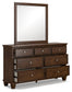 Danabrin King Panel Bed with Mirrored Dresser and Chest Signature Design by Ashley®