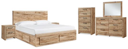 Hyanna Queen Panel Storage Bed with Mirrored Dresser, Chest and 2 Nightstands Signature Design by Ashley®