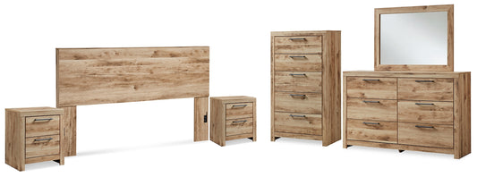 Hyanna King Panel Headboard with Mirrored Dresser, Chest and 2 Nightstands Signature Design by Ashley®