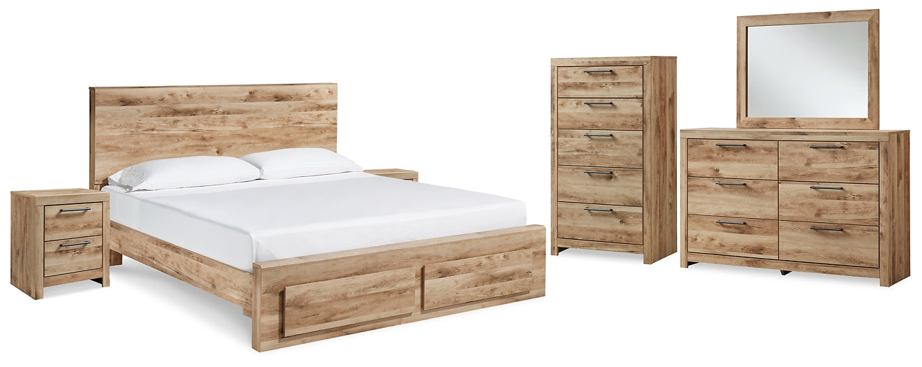 Hyanna Queen Panel Storage Bed with Mirrored Dresser, Chest and 2 Nightstands Signature Design by Ashley®