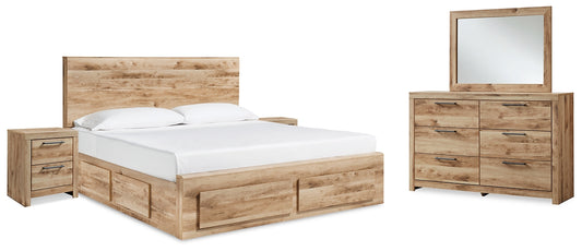 Hyanna Queen Panel Storage Bed with Mirrored Dresser and 2 Nightstands Signature Design by Ashley®