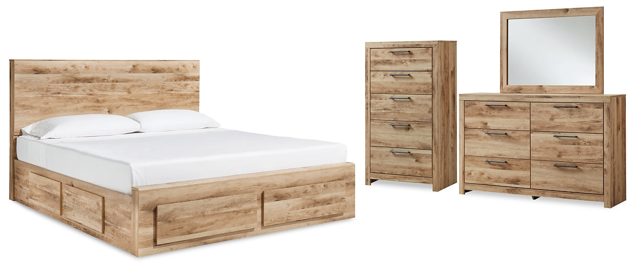 Hyanna King Panel Storage Bed with Mirrored Dresser and Chest Signature Design by Ashley®