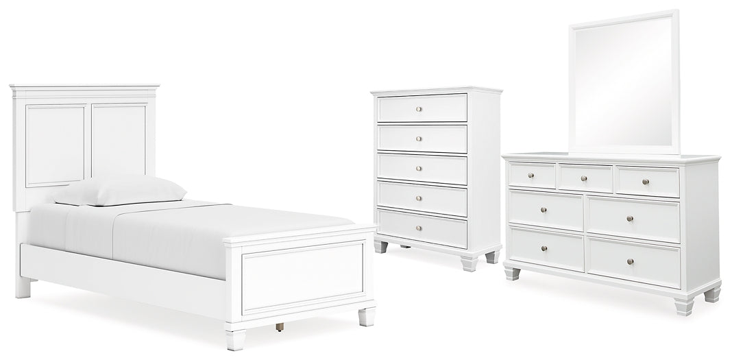 Fortman Twin Panel Bed with Mirrored Dresser and Chest Signature Design by Ashley®