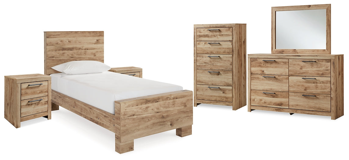 Hyanna Twin Panel Bed with Mirrored Dresser, Chest and 2 Nightstands Signature Design by Ashley®