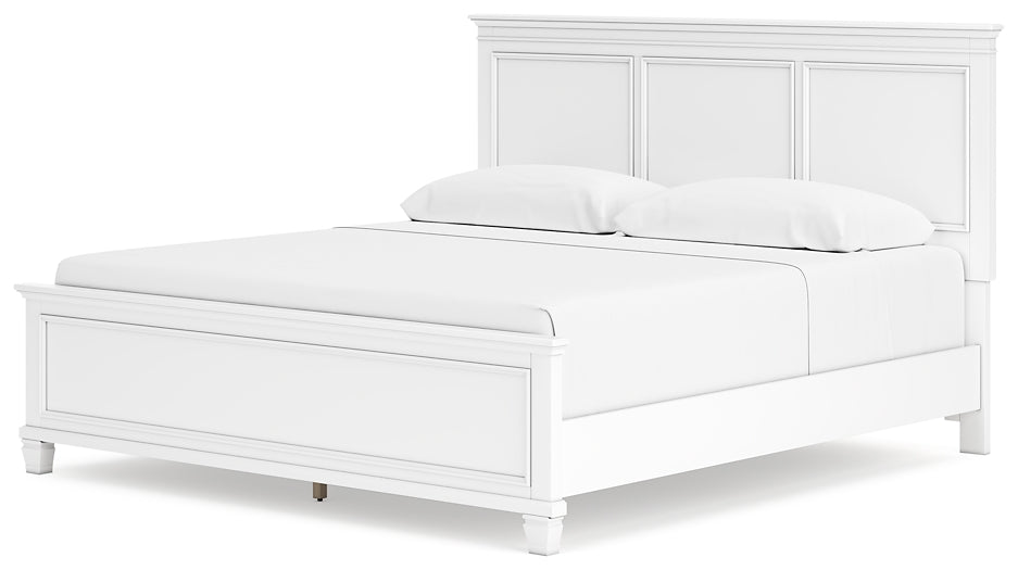 Fortman King Panel Bed with Mirrored Dresser and Chest Signature Design by Ashley®