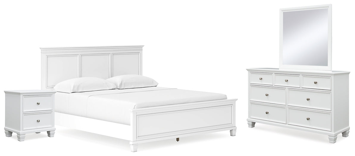 Fortman California King Panel Bed with Mirrored Dresser and Nightstand Signature Design by Ashley®