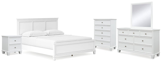 Fortman California King Panel Bed with Mirrored Dresser, Chest and Nightstand Signature Design by Ashley®