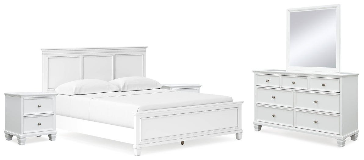 Fortman California King Panel Bed with Mirrored Dresser and 2 Nightstands Signature Design by Ashley®