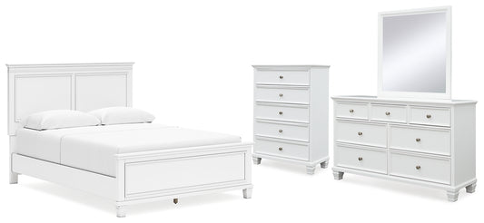 Fortman Queen Panel Bed with Mirrored Dresser and Chest Signature Design by Ashley®