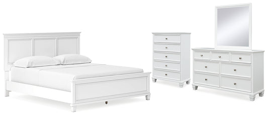 Fortman California King Panel Bed with Mirrored Dresser and Chest Signature Design by Ashley®