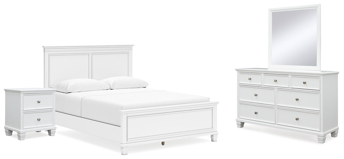 Fortman Queen Panel Bed with Mirrored Dresser and Nightstand Signature Design by Ashley®