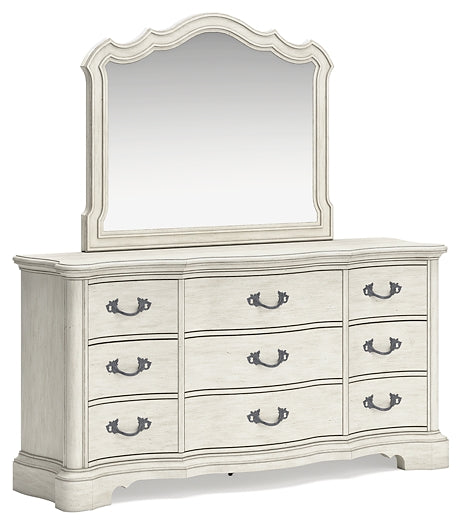 Arlendyne King Upholstered Bed with Mirrored Dresser and Nightstand Signature Design by Ashley®