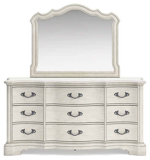 Arlendyne King Upholstered Bed with Mirrored Dresser and Nightstand Signature Design by Ashley®