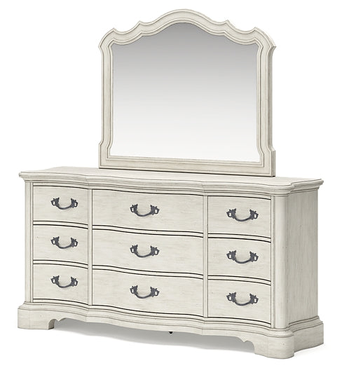 Arlendyne King Upholstered Bed with Mirrored Dresser and Nightstand Signature Design by Ashley®