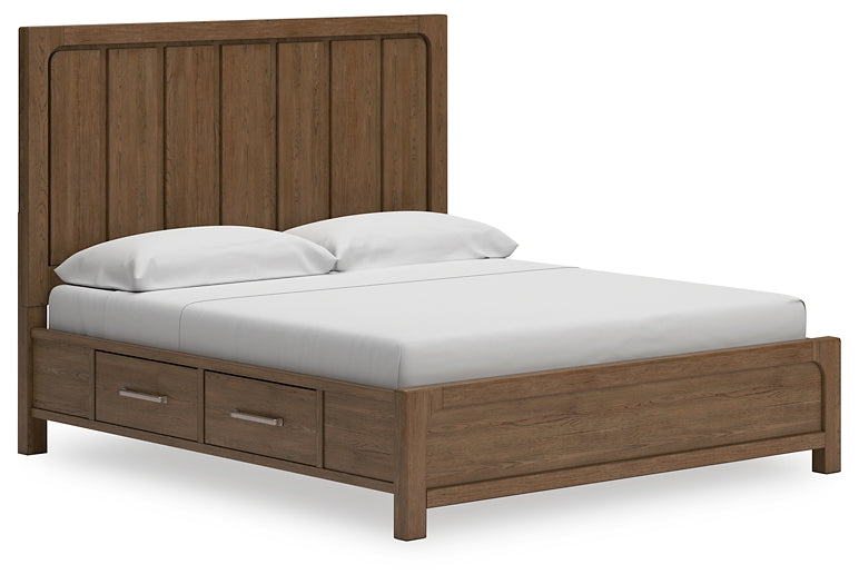 Cabalynn California King Panel Bed with Storage with Mirrored Dresser and 2 Nightstands Signature Design by Ashley®