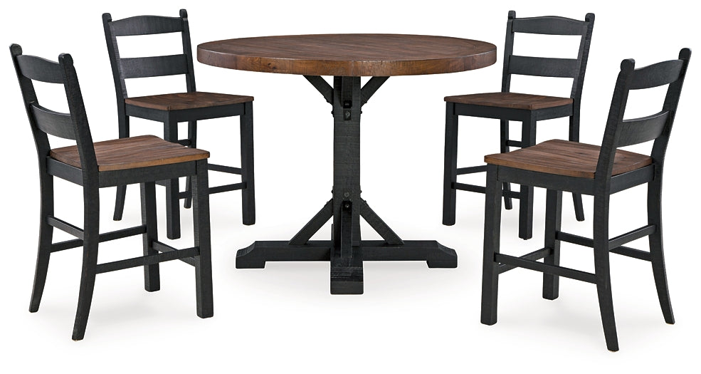 Valebeck Counter Height Dining Table and 4 Barstools with Storage Signature Design by Ashley®