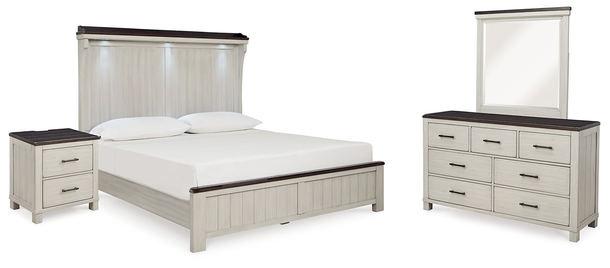 Darborn California King Panel Bed with Mirrored Dresser and Nightstand Signature Design by Ashley®