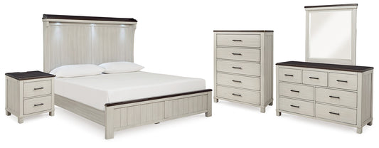 Darborn King Panel Bed with Mirrored Dresser, Chest and Nightstand Signature Design by Ashley®