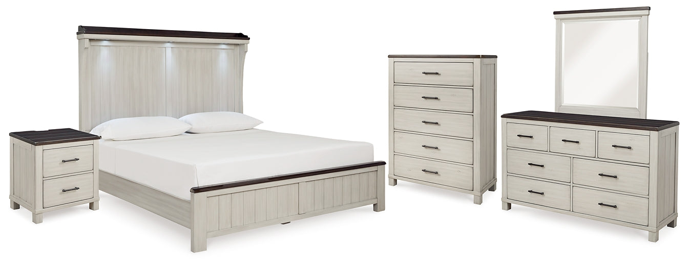 Darborn California King Panel Bed with Mirrored Dresser, Chest and Nightstand Signature Design by Ashley®