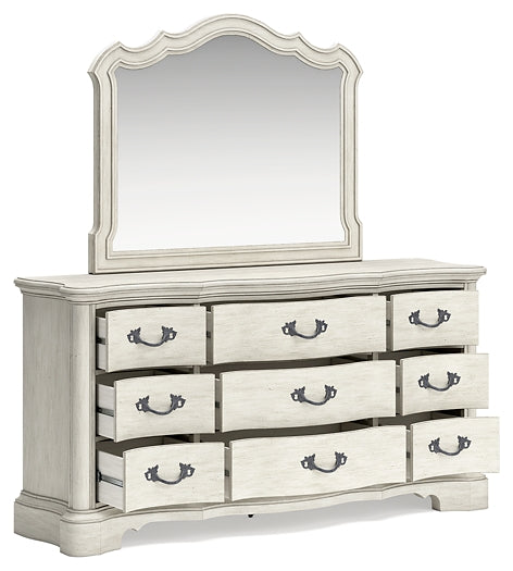 Arlendyne Queen Upholstered Bed with Mirrored Dresser and Chest Signature Design by Ashley®