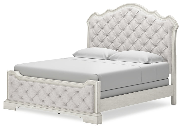 Arlendyne King Upholstered Bed with Mirrored Dresser and Nightstand Signature Design by Ashley®