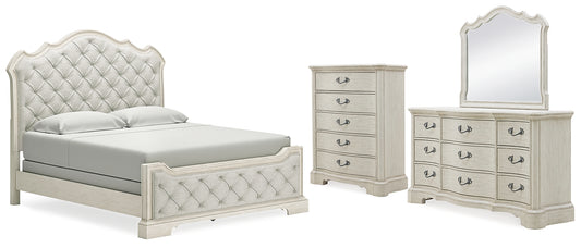 Arlendyne King Upholstered Bed with Mirrored Dresser and Chest Signature Design by Ashley®