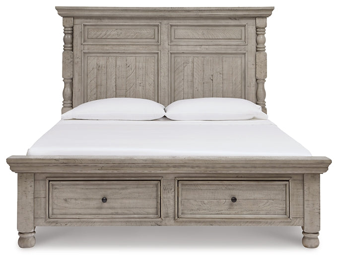 Harrastone Queen Panel Bed with Mirrored Dresser and Chest Millennium® by Ashley