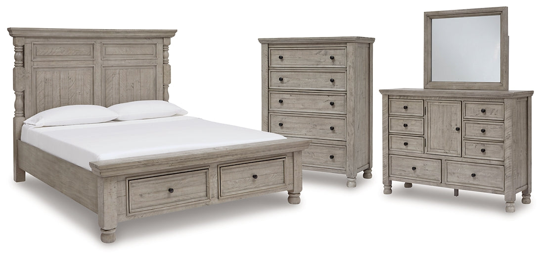 Harrastone Queen Panel Bed with Mirrored Dresser and Chest Millennium® by Ashley