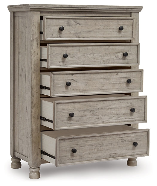 Harrastone Queen Panel Bed with Mirrored Dresser and Chest Millennium® by Ashley