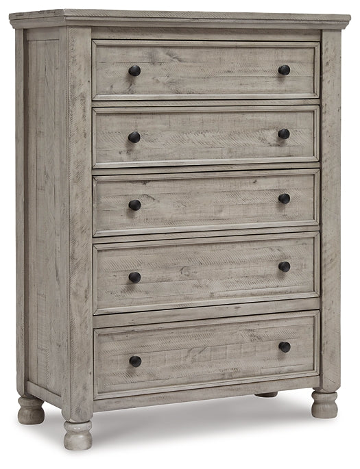 Harrastone Queen Panel Bed with Mirrored Dresser and Chest Millennium® by Ashley