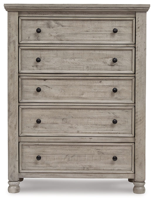 Harrastone Queen Panel Bed with Mirrored Dresser and Chest Millennium® by Ashley