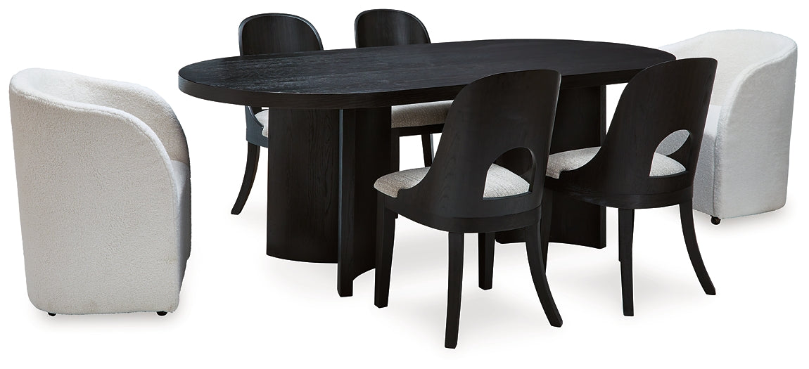 Rowanbeck Dining Table and 6 Chairs Signature Design by Ashley®