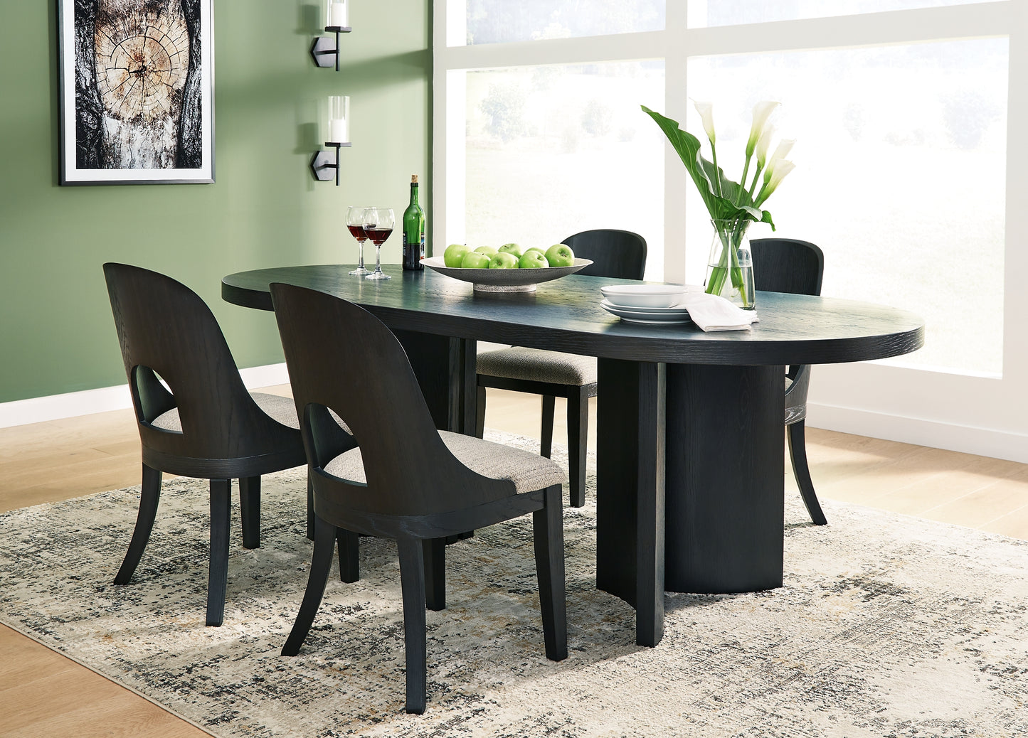 Rowanbeck Dining Table and 4 Chairs Signature Design by Ashley®